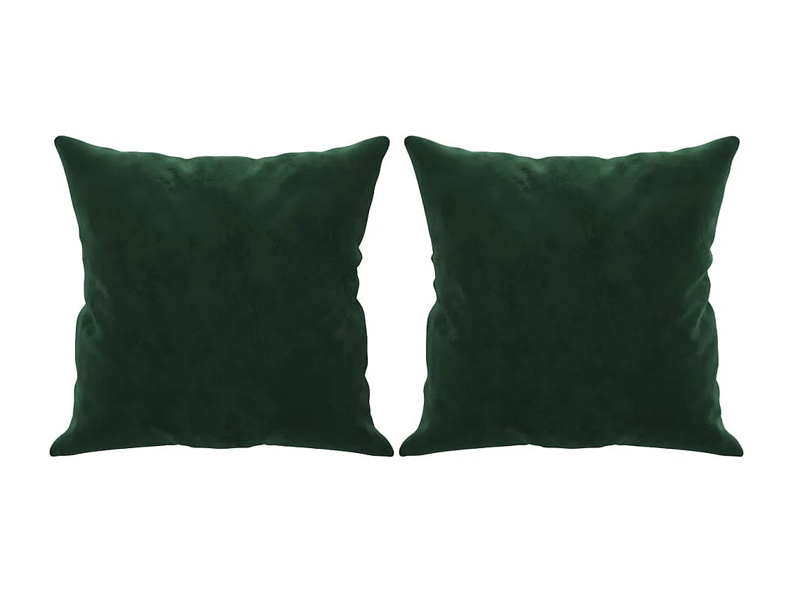 Conjunto de almofadas decorativas de 2 veludo verde escuro 40x40 cm