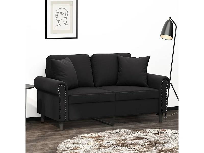 Set di 2 cuscini decorativi Velluto nero 40x40 cm