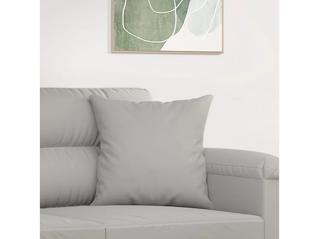 Juego de 2 cojines decorativos Tejido de microfibra gris claro