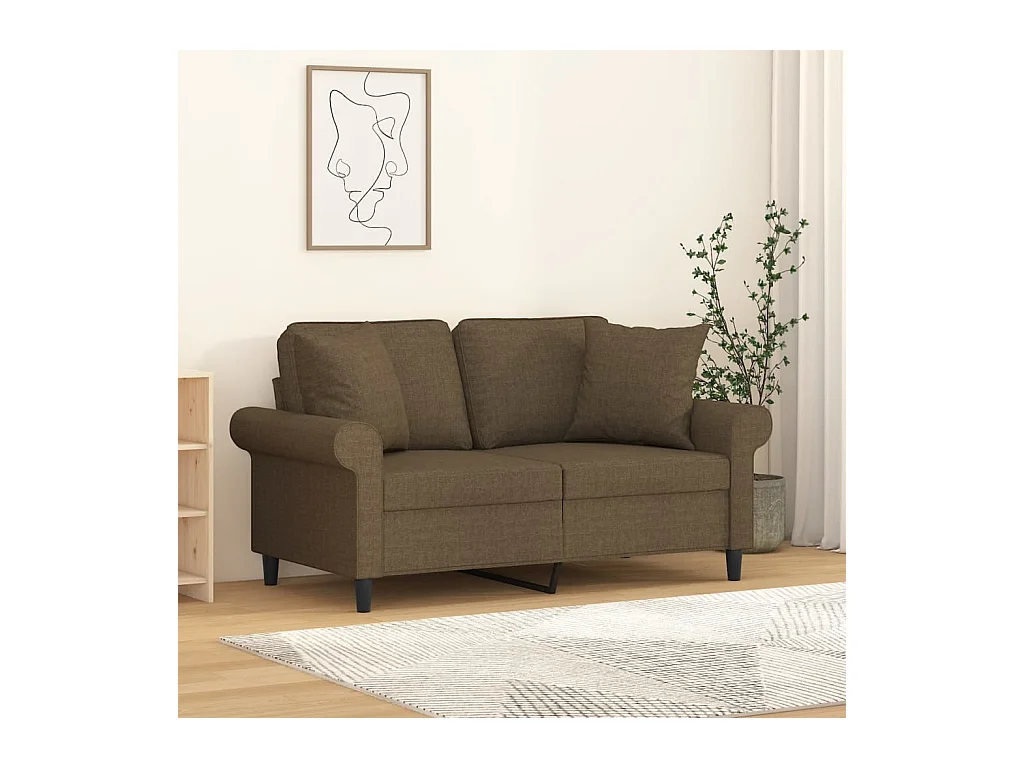 Coussins décoratifs lot de 2 Marron 40x40 cm Tissu