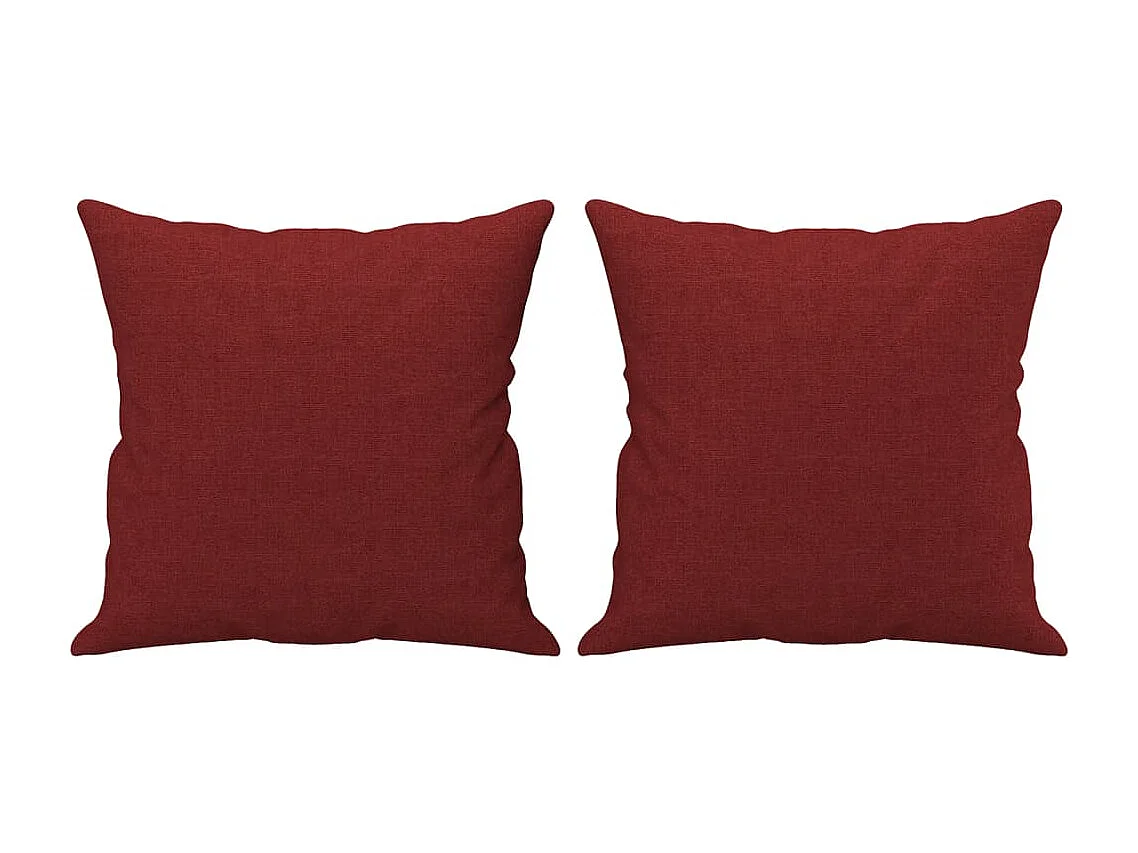 Set 2 cuscini decorativi Tessuto rosso bordeaux 40x40 cm