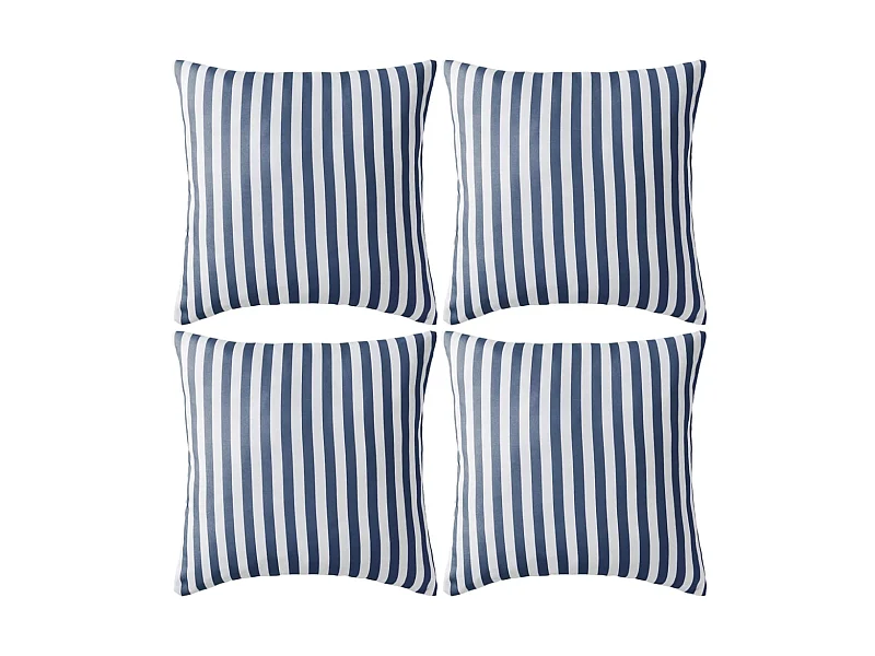 Outdoor-Kissen-Set mit 4 Streifen, 45 x 45 cm, Blau