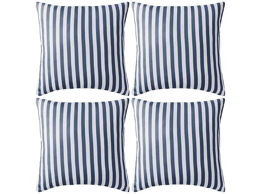 Outdoor-Kissen-Set mit 4 Streifen, 45 x 45 cm, Blau