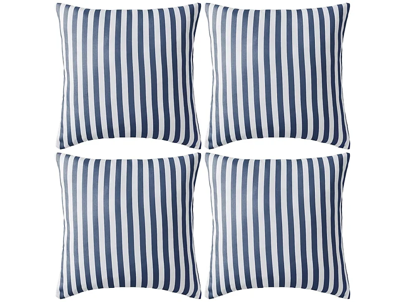 Outdoor-Kissen-Set mit 4 Streifen, 45 x 45 cm, Blau