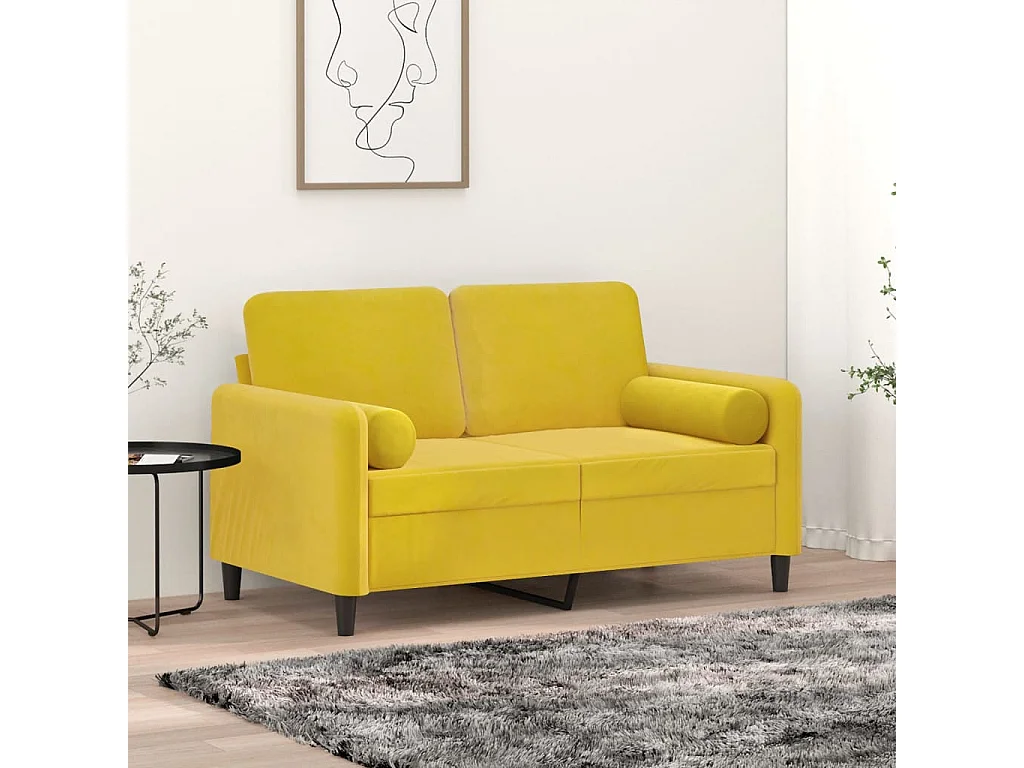 Dekokissen 2er-Set Gelb Ø15x50 cm Samt