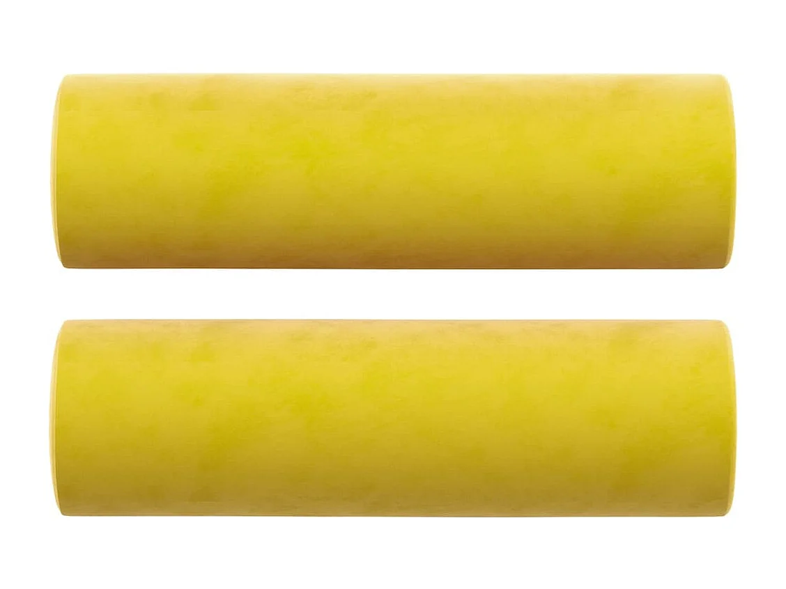 Dekokissen 2er-Set Gelb Ø15x50 cm Samt