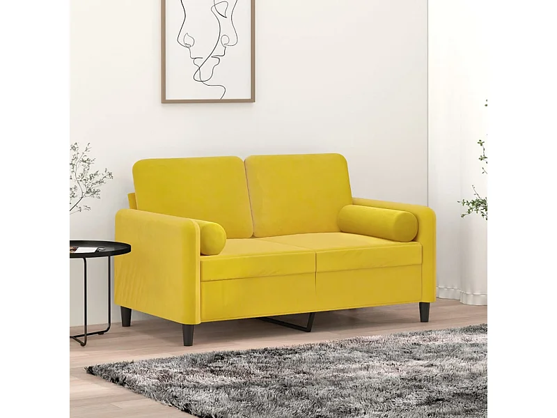 Sierkussens set van 2 Geel Ø15x50 cm Fluweel