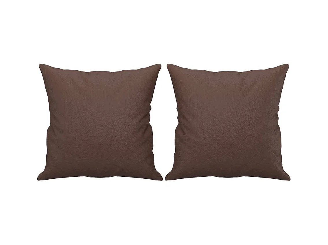 Juego de 2 cojines decorativos Marrón 40x40 cm Polipiel