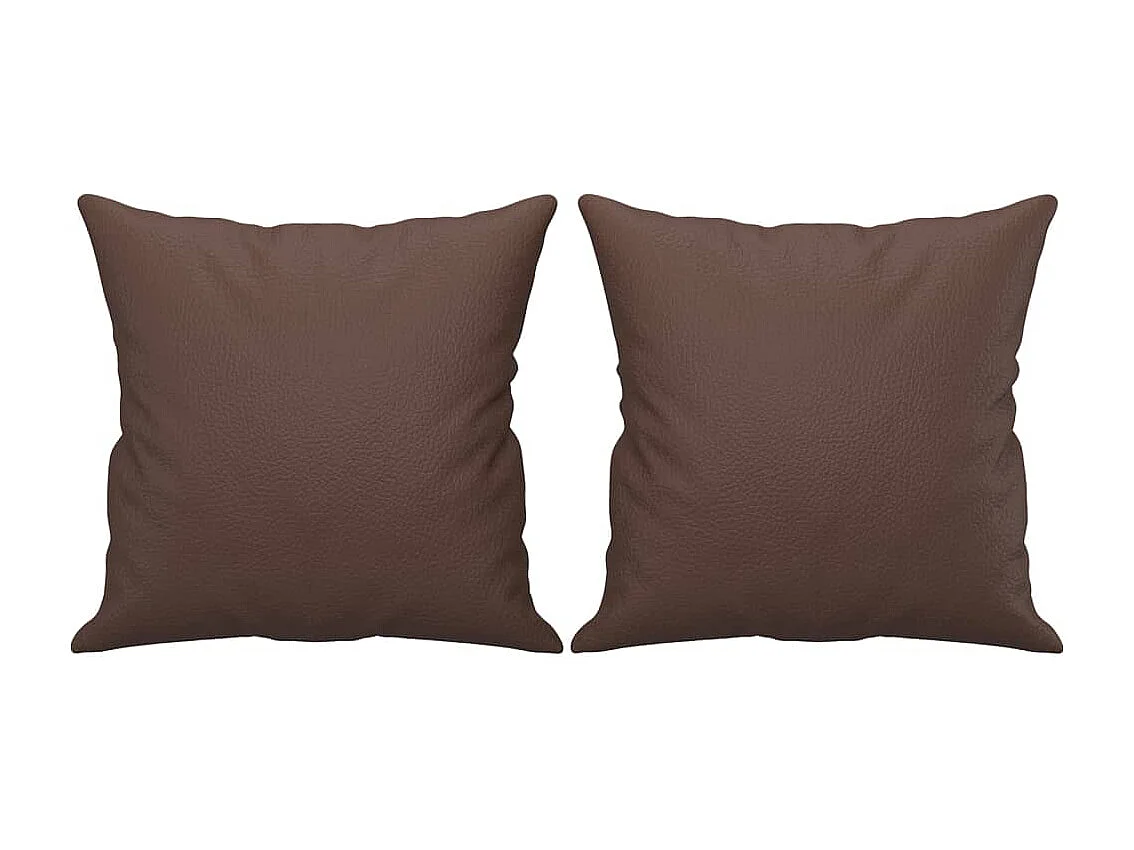 Coussins décoratifs lot de 2 Marron 40x40 cm Similicuir