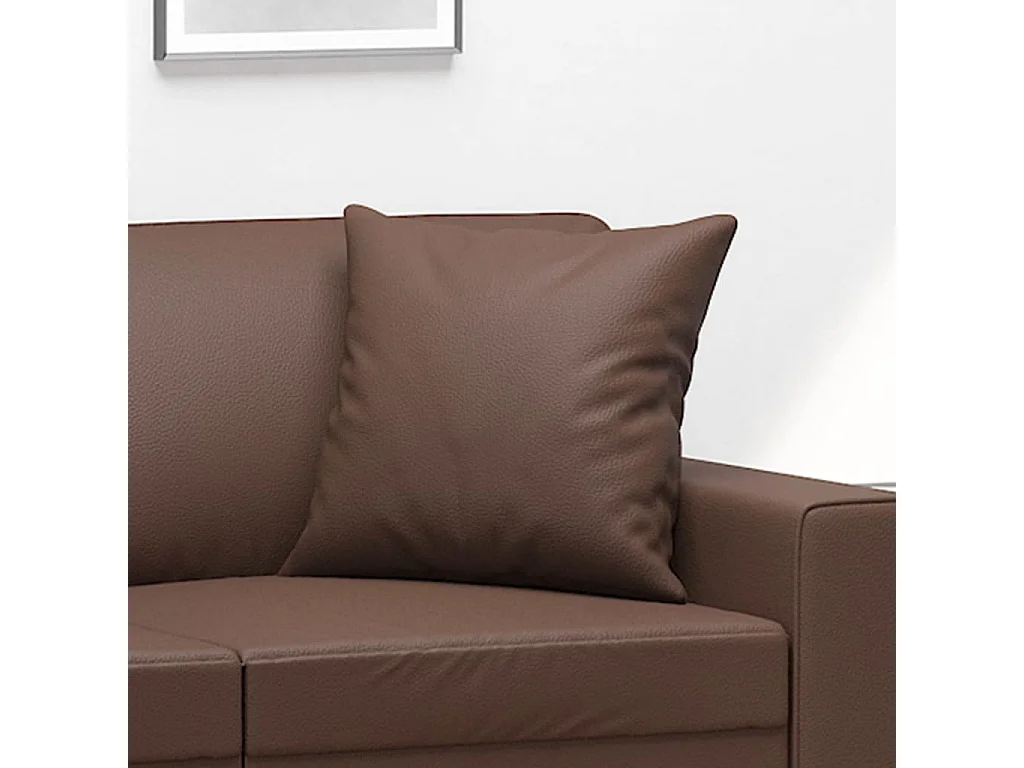 Coussins décoratifs lot de 2 Marron 40x40 cm Similicuir