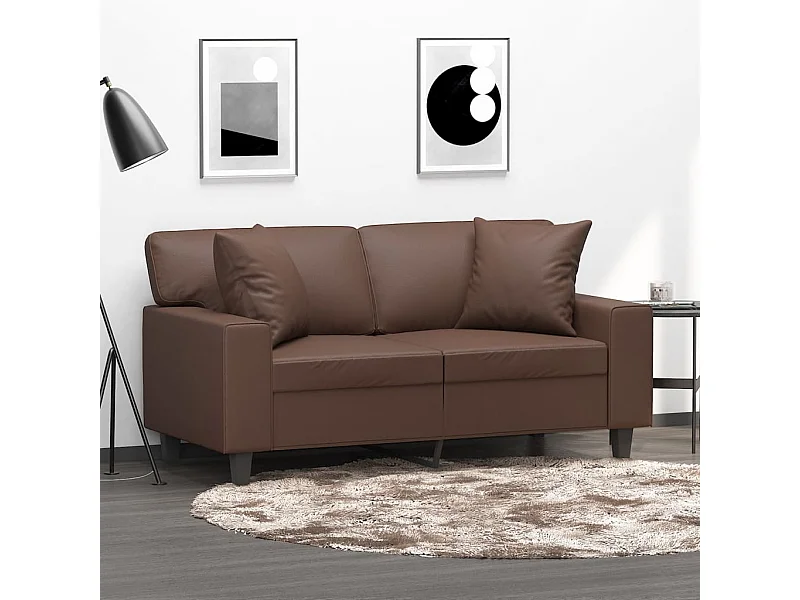 Set di 2 cuscini decorativi Marrone 40x40 cm Ecopelle