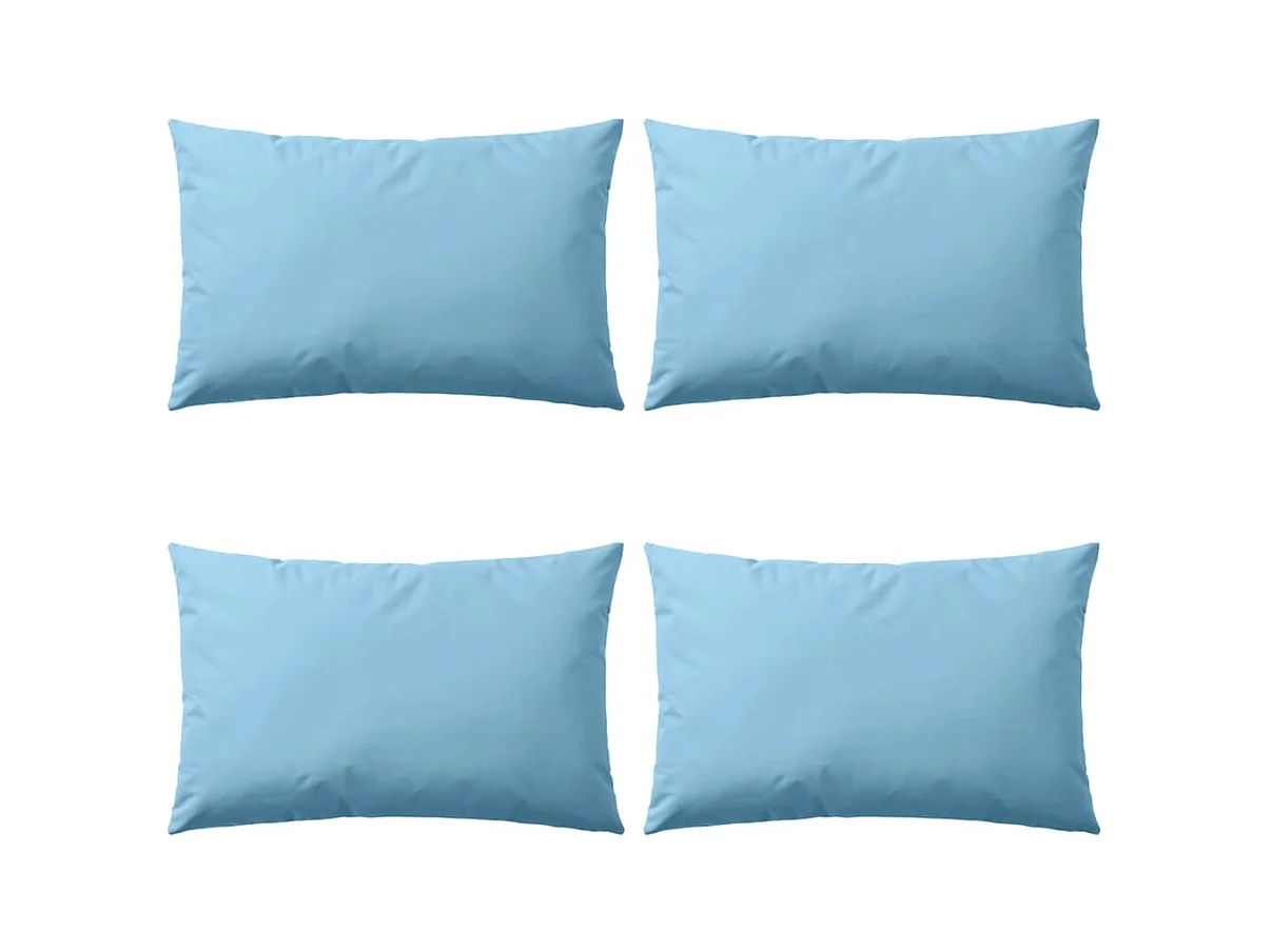 Oreiller d'extérieur lot de 4 60 x 40 cm Bleu clair