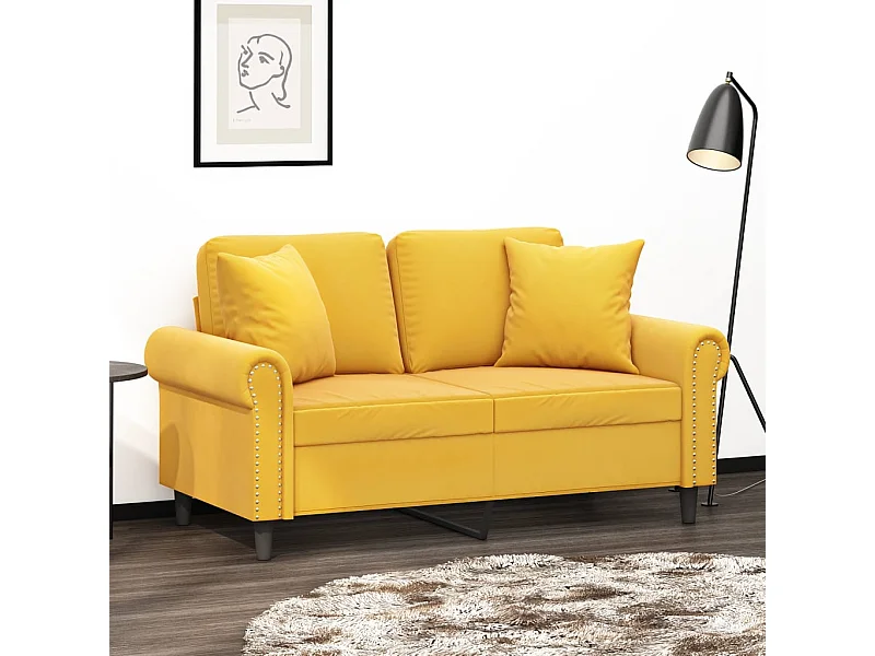 Set de 2 cojines decorativos Terciopelo Amarillo 40x40 cm