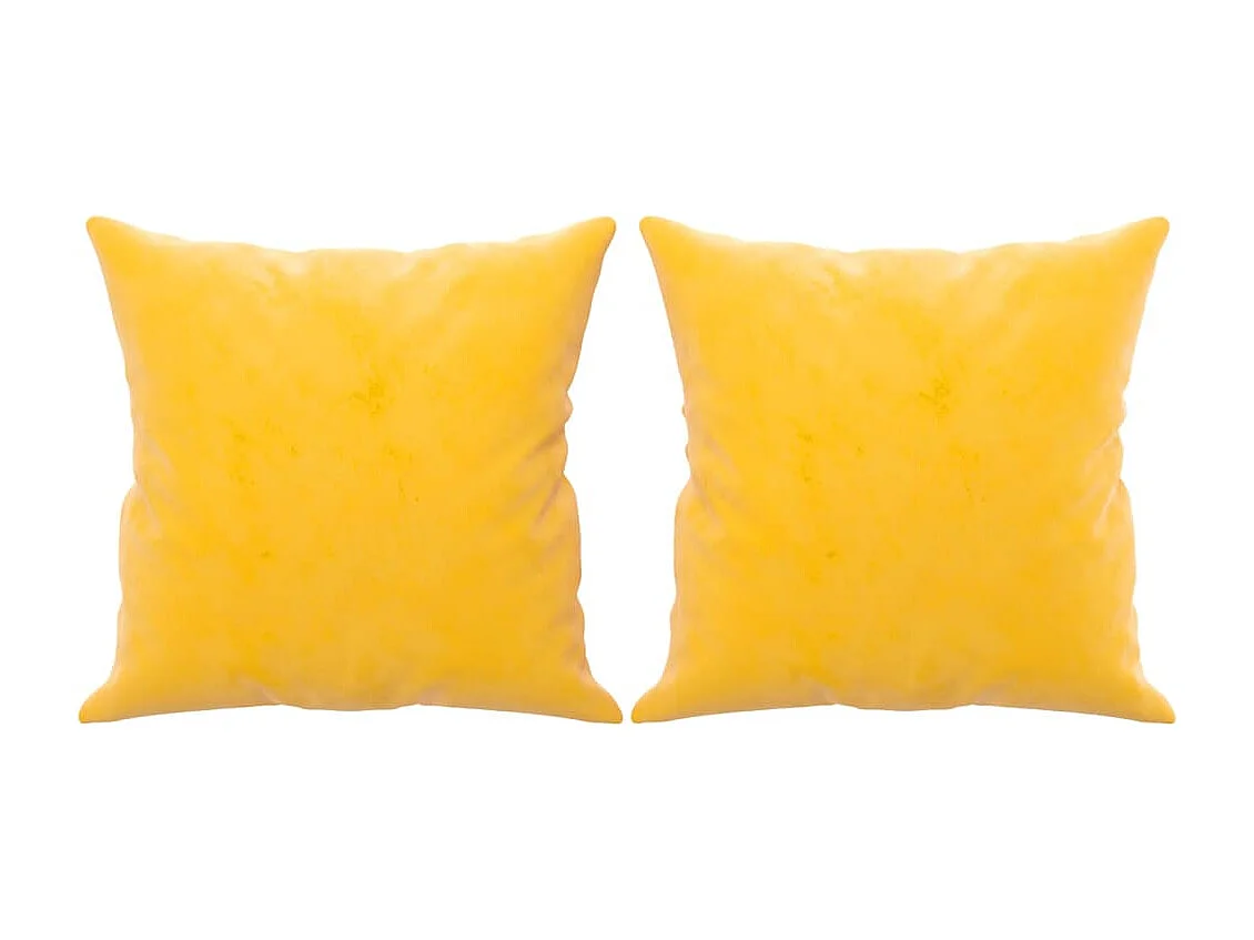 Set de 2 cojines decorativos Terciopelo Amarillo 40x40 cm