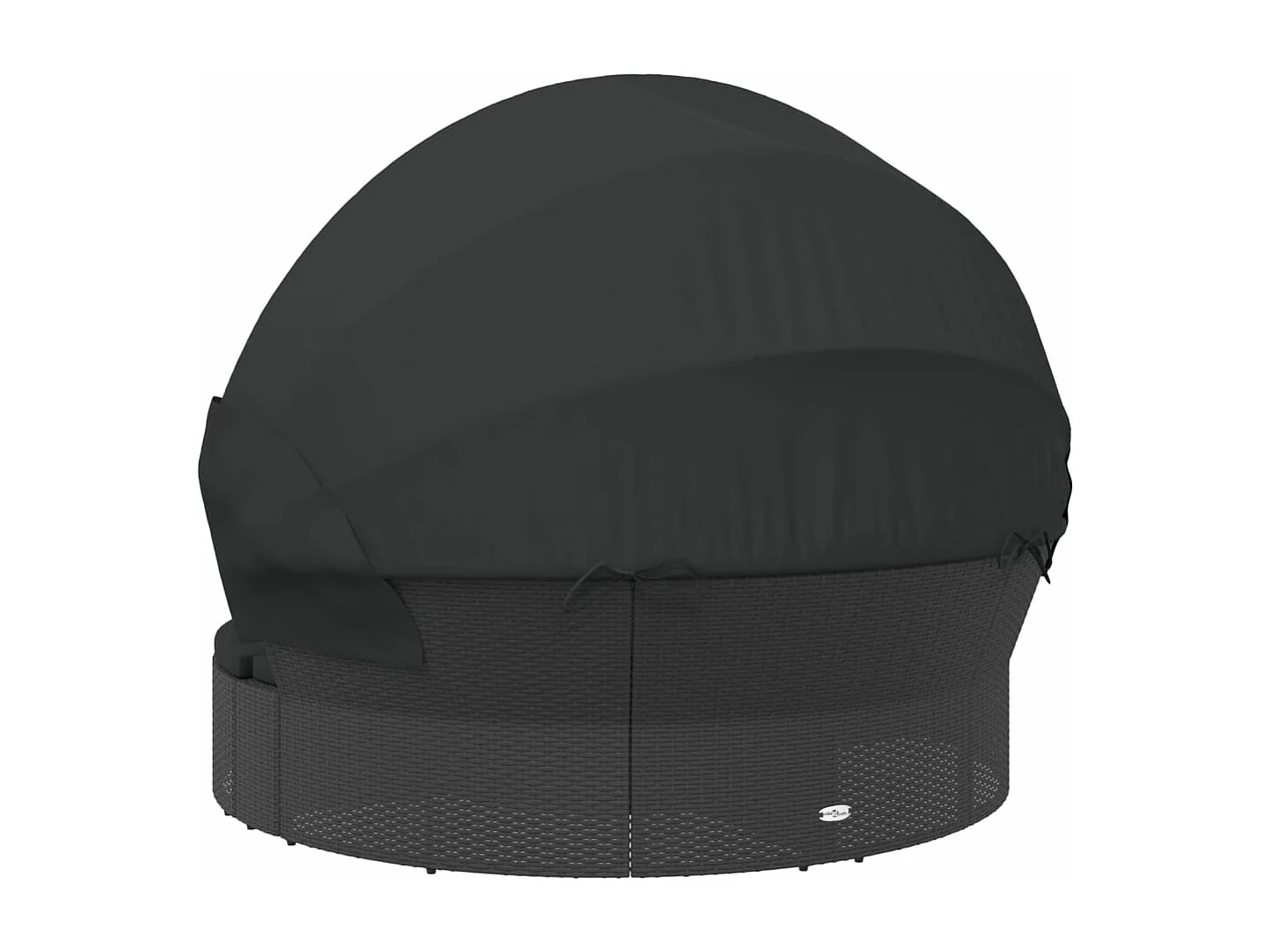 Daybed da esterno con baldacchino e cuscini in resina intrecciata