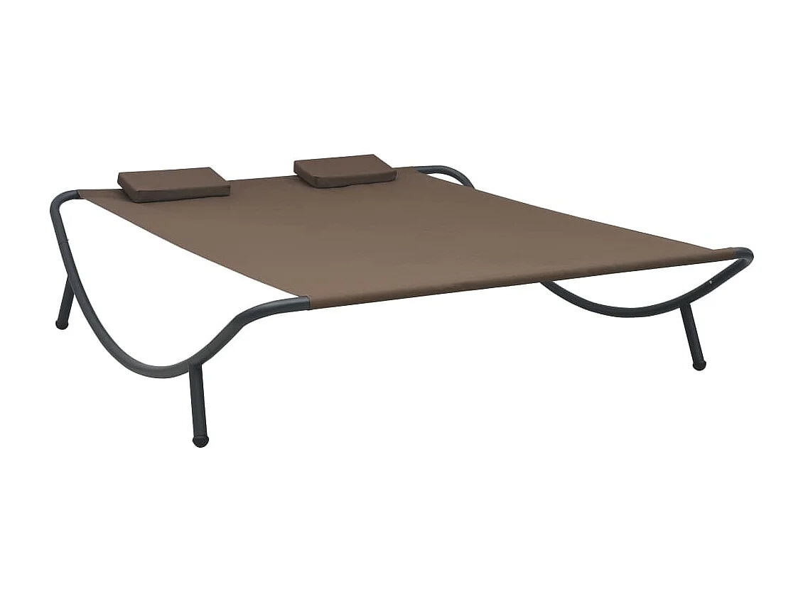 Chaise longue d'extérieur Tissu Marron