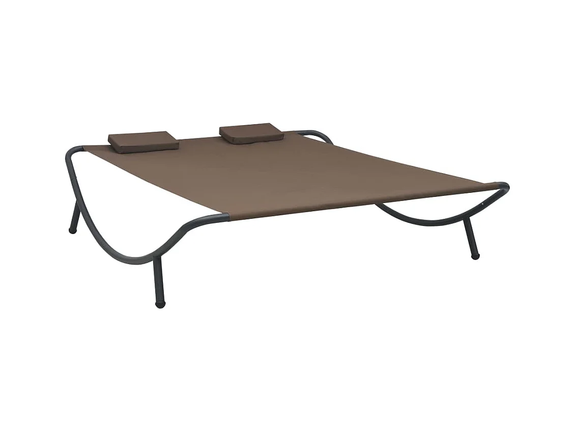 Chaise longue d'extérieur Tissu Marron