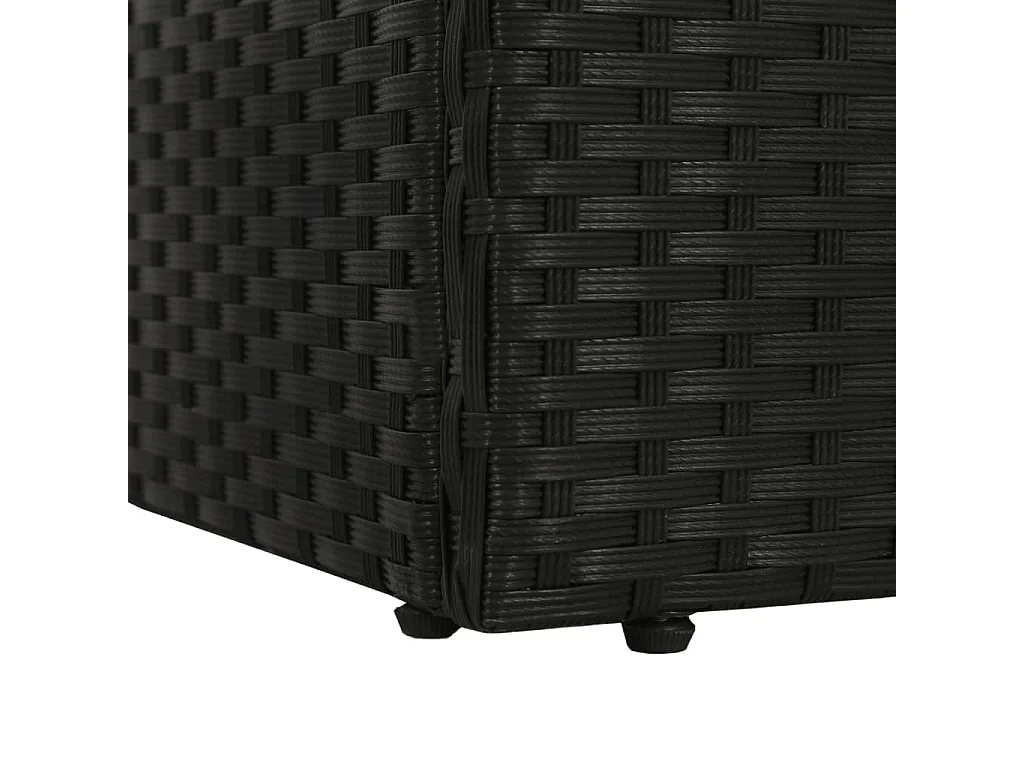 Canteiro de jardim preto 195x60 cm vime resinado