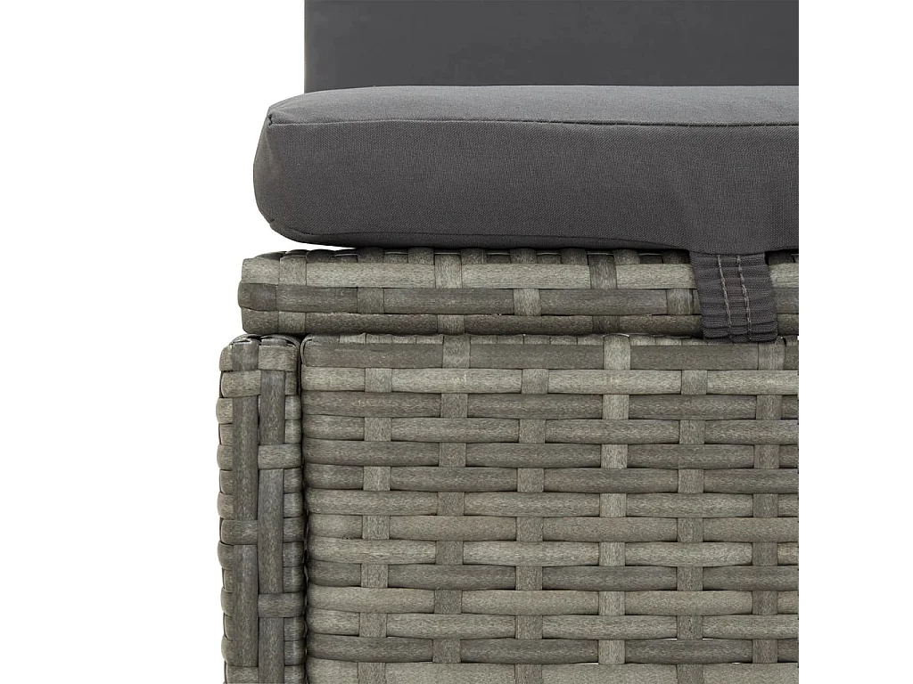 Sdraio trasformabile con cuscino Resina intrecciata Grigio scuro