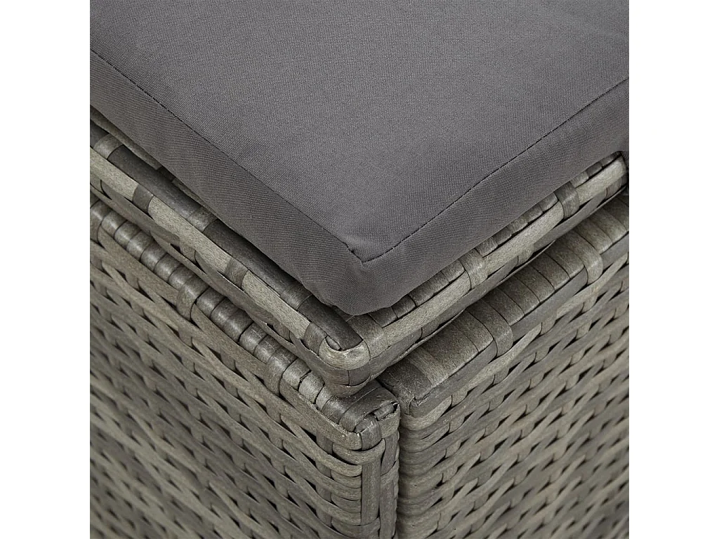 Sdraio trasformabile con cuscino Resina intrecciata Grigio scuro