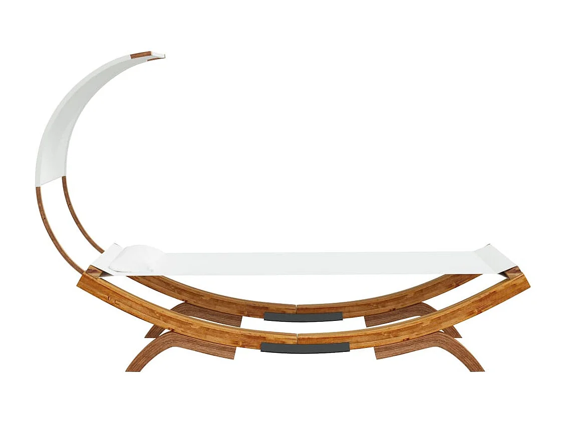 Dormeuse con baldacchino 100x200x126 cm Legno massello curvato Crema