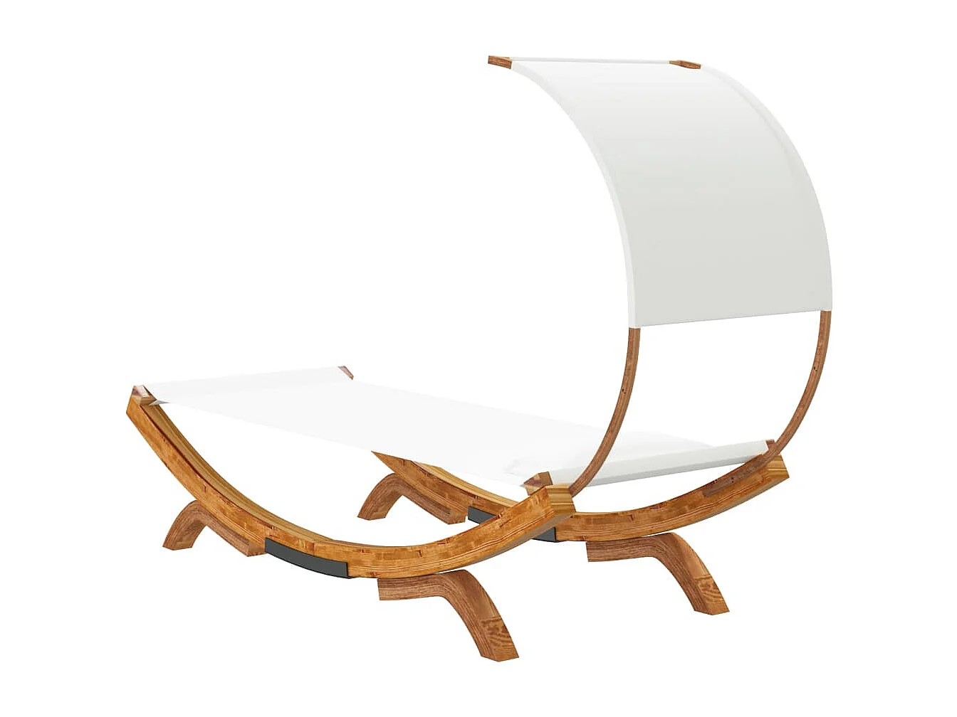 Dormeuse con baldacchino 100x200x126 cm Legno massello curvato Crema