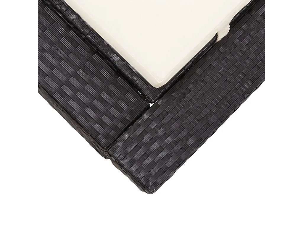 Tumbona 2 plazas con cojín Mimbre Resina Negro