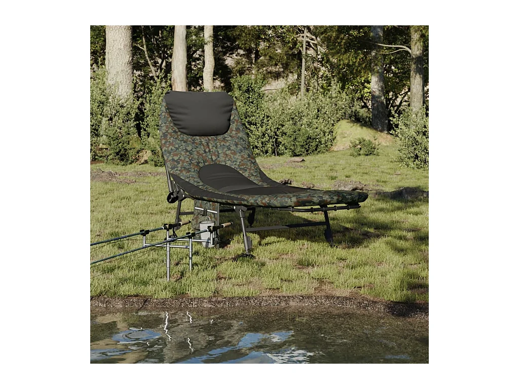 Lit de pêche avec pieds à boue réglables pliable camouflage