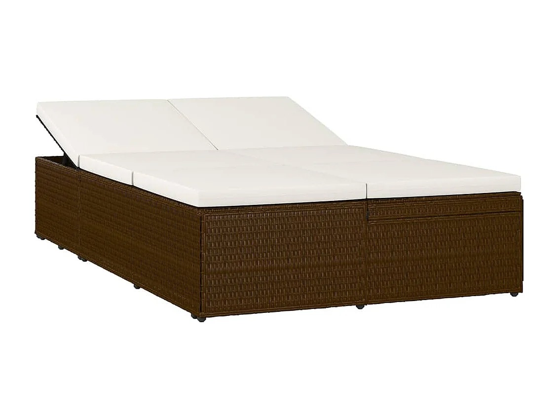 Poltroncina trasformabile con cuscino In resina intrecciata Marrone