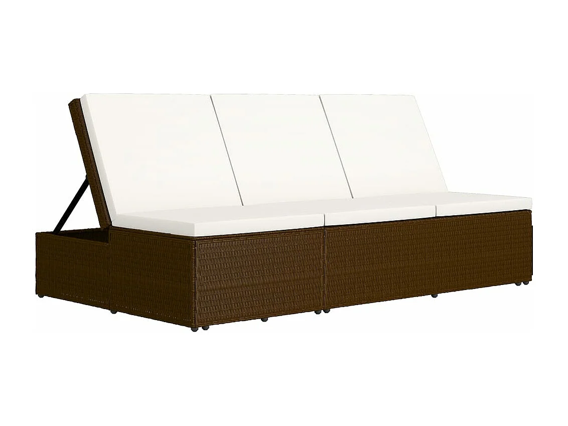 Poltroncina trasformabile con cuscino In resina intrecciata Marrone