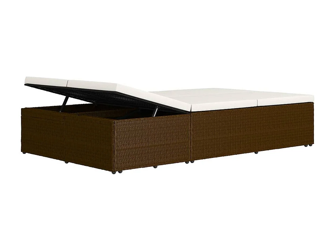 Poltroncina trasformabile con cuscino In resina intrecciata Marrone