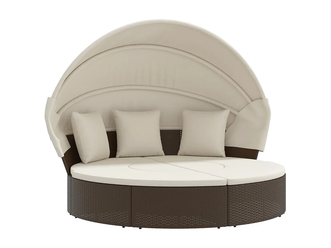 Outdoor-Tagesbett mit Baldachin und gewebten Harzkissen