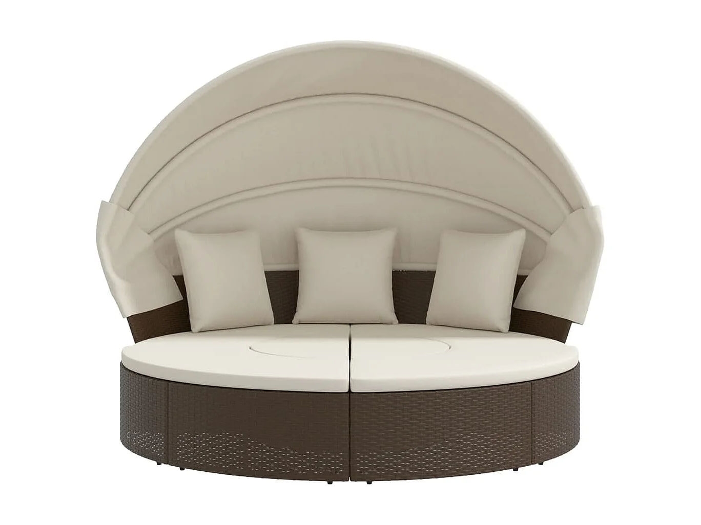 Outdoor-Tagesbett mit Baldachin und gewebten Harzkissen