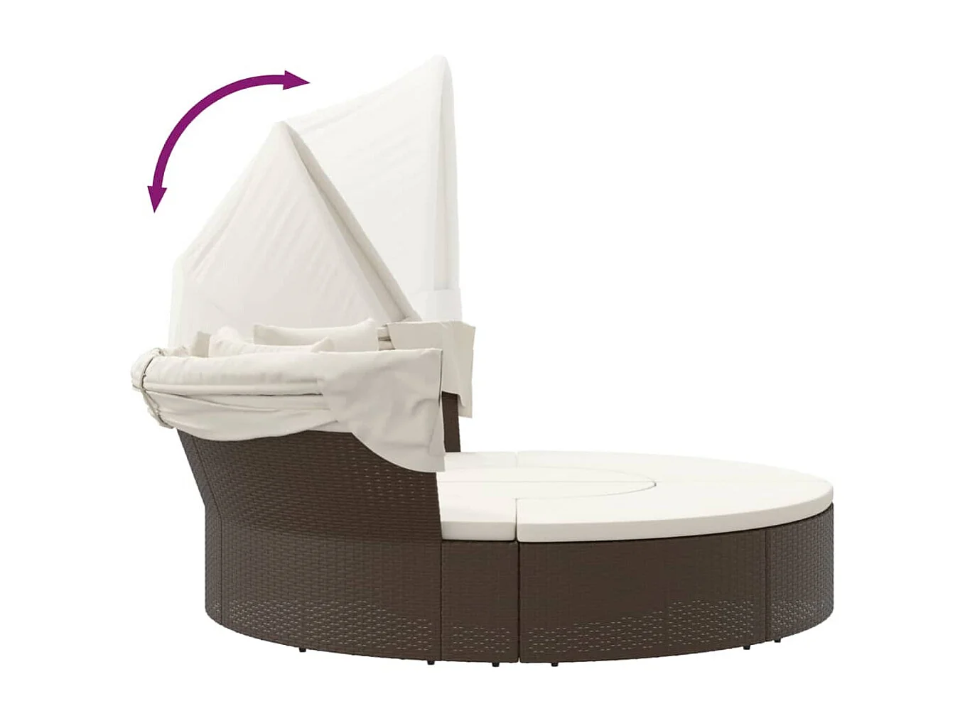 Outdoor-Tagesbett mit Baldachin und gewebten Harzkissen