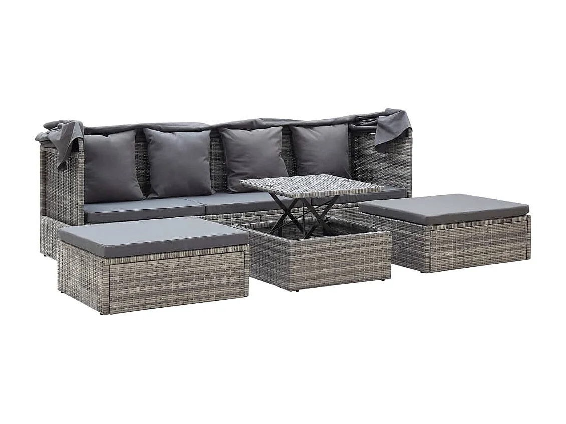 Canteiro e telhado de jardim em vime de resina cinza misto