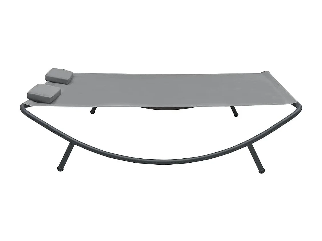Chaise longue d'extérieur Tissu Anthracite