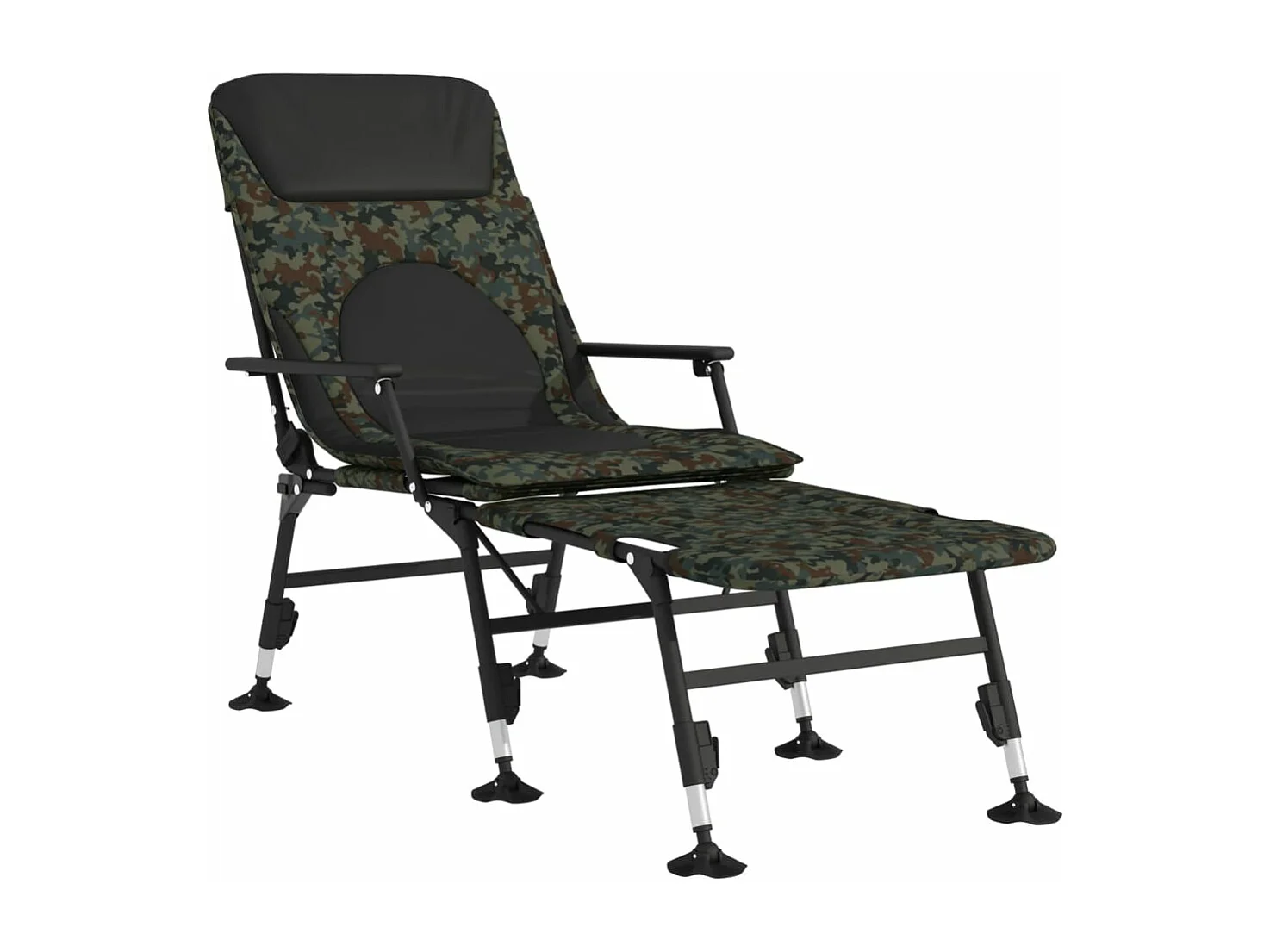 Faltbare Angelliege in Tarnfarben mit verstellbaren Schlammbeinen