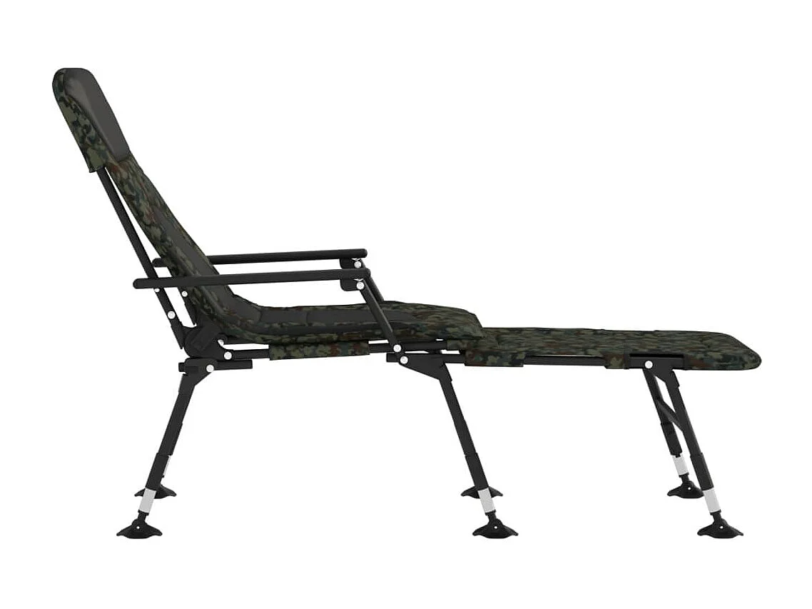 Faltbare Angelliege in Tarnfarben mit verstellbaren Schlammbeinen