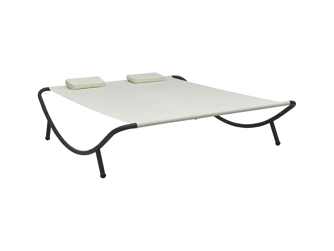 Outdoor-Loungesessel aus cremefarbenem Stoff