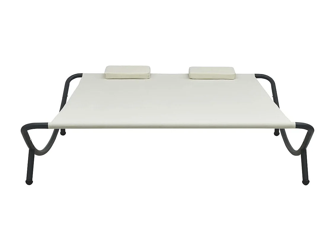 Chaise longue d'extérieur Tissu Crème