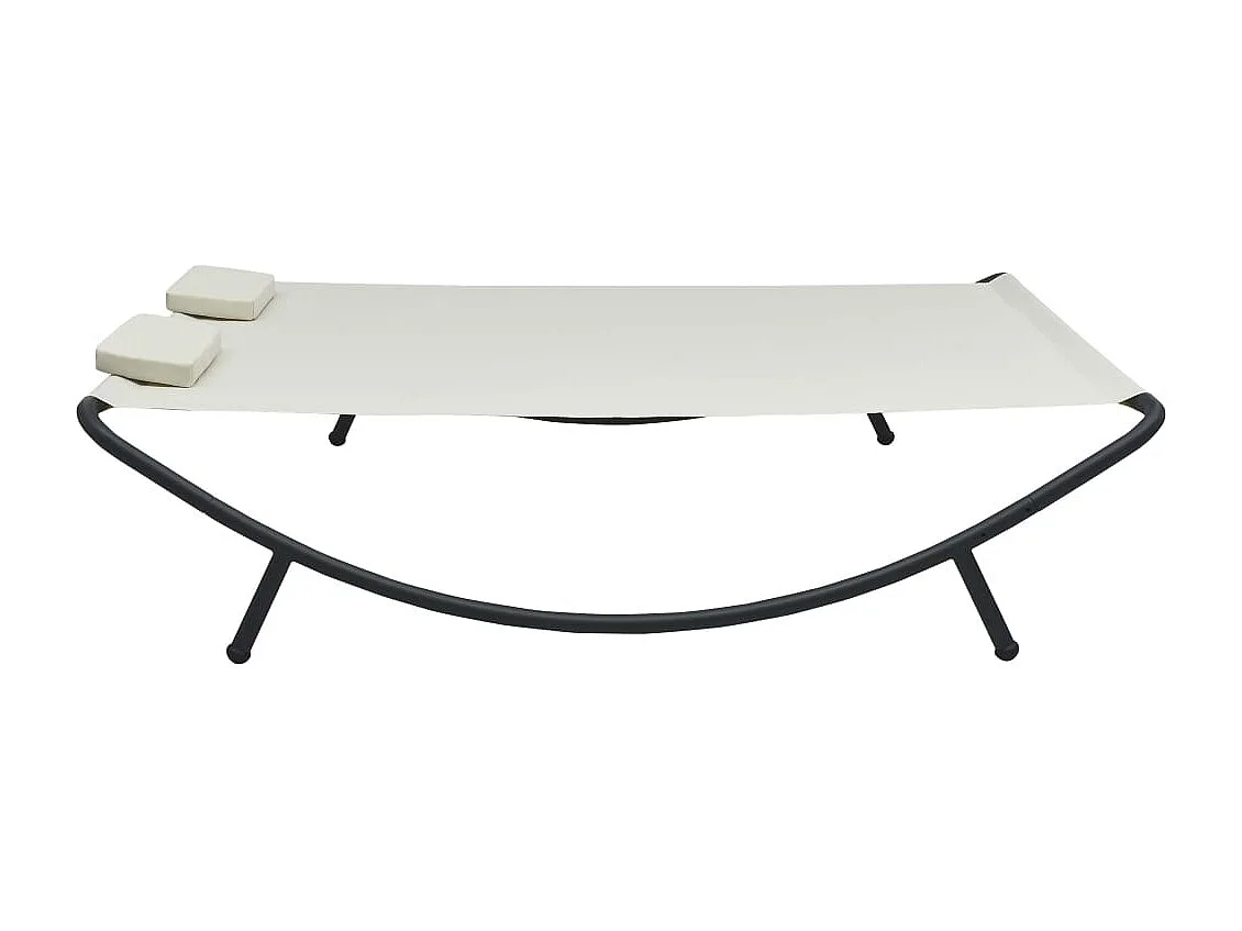 Chaise longue d'extérieur Tissu Crème