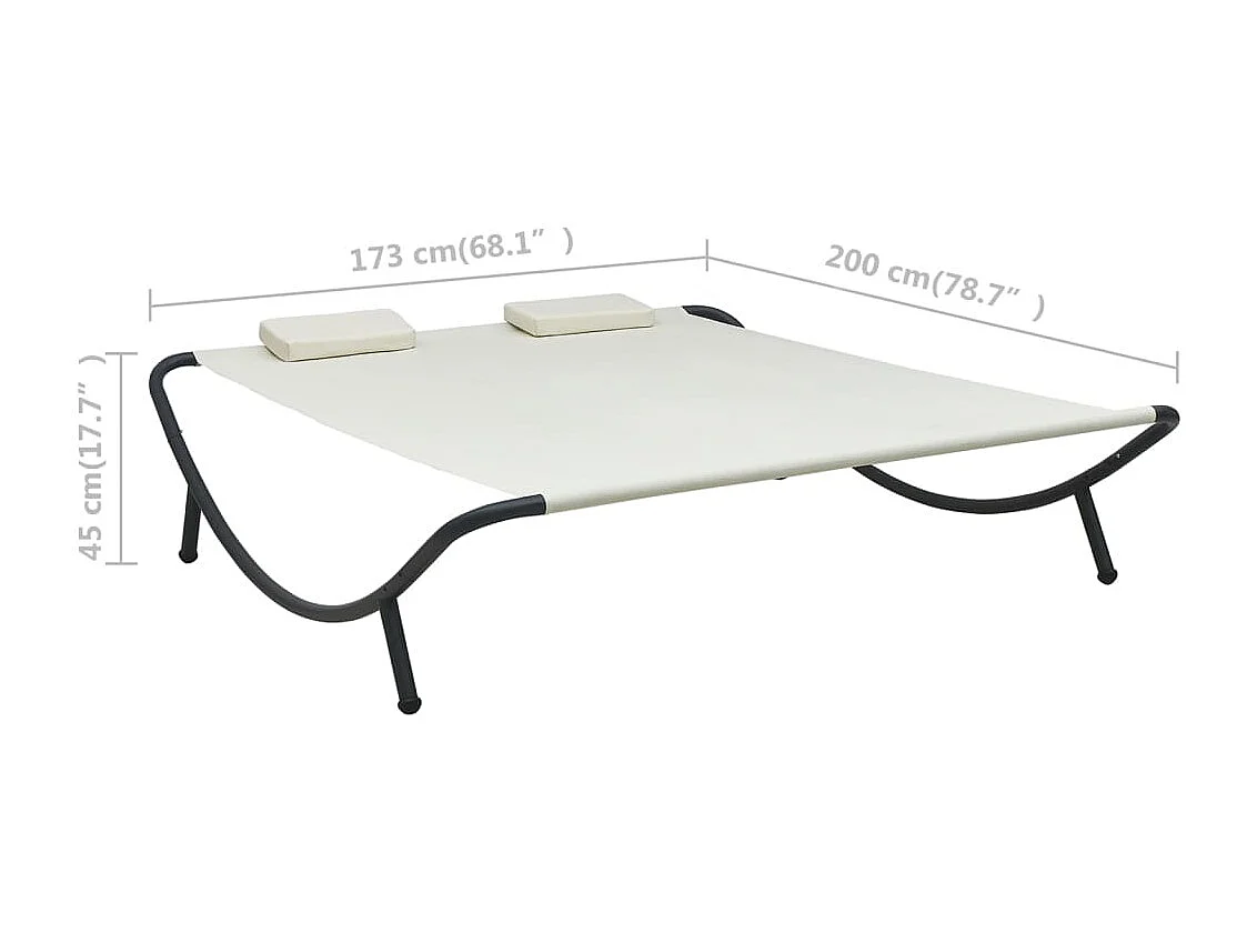 Chaise longue d'extérieur Tissu Crème