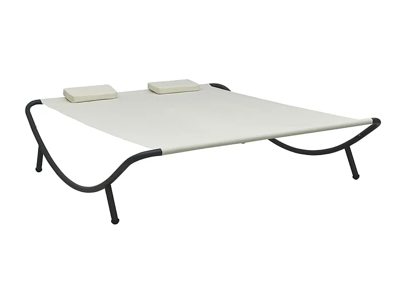 Chaise longue d'extérieur Tissu Crème