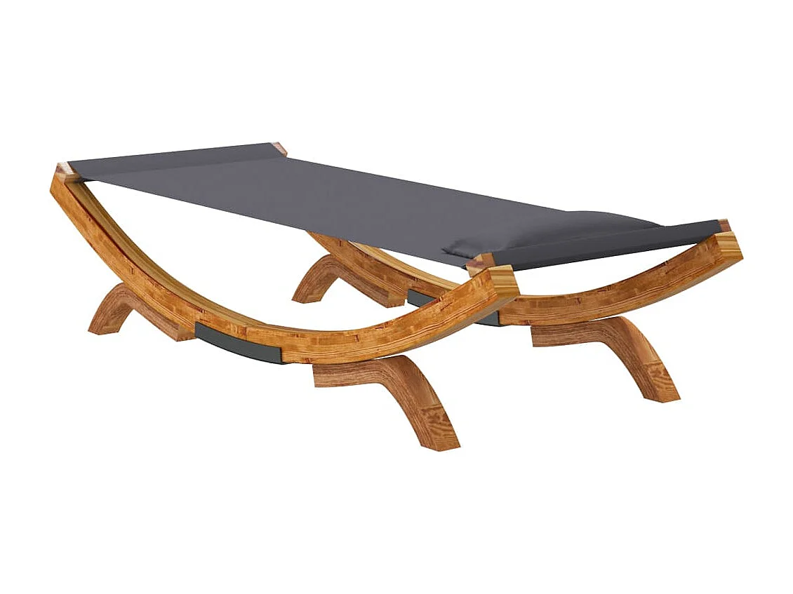 Espreguiçadeira de exterior 100x188,5x44 cm Madeira curva Antracite