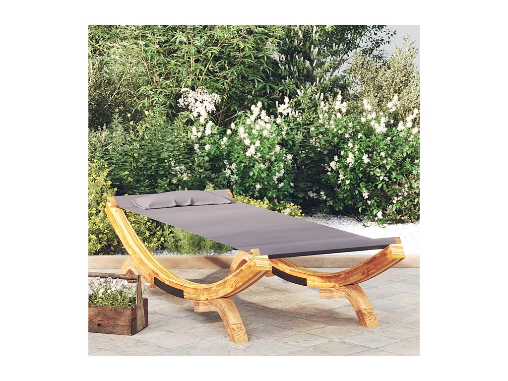 Outdoor-Tagesbett 100 x 188,5 x 44 cm, gebogenes Holz, Anthrazit