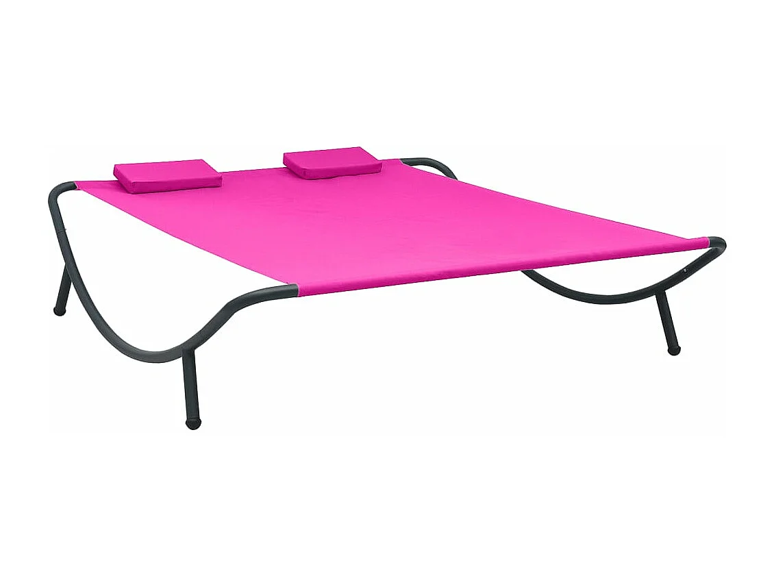 Sofá cama de exterior de tela rosa