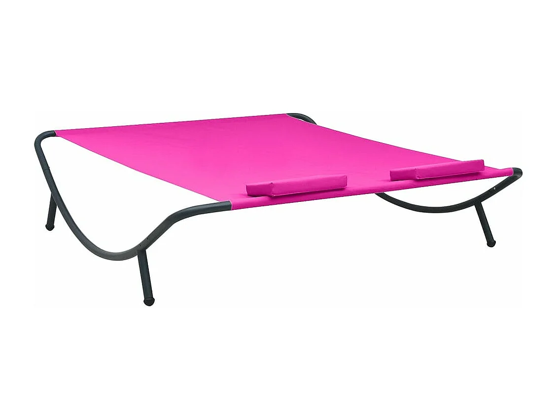 Sofá cama de exterior de tela rosa