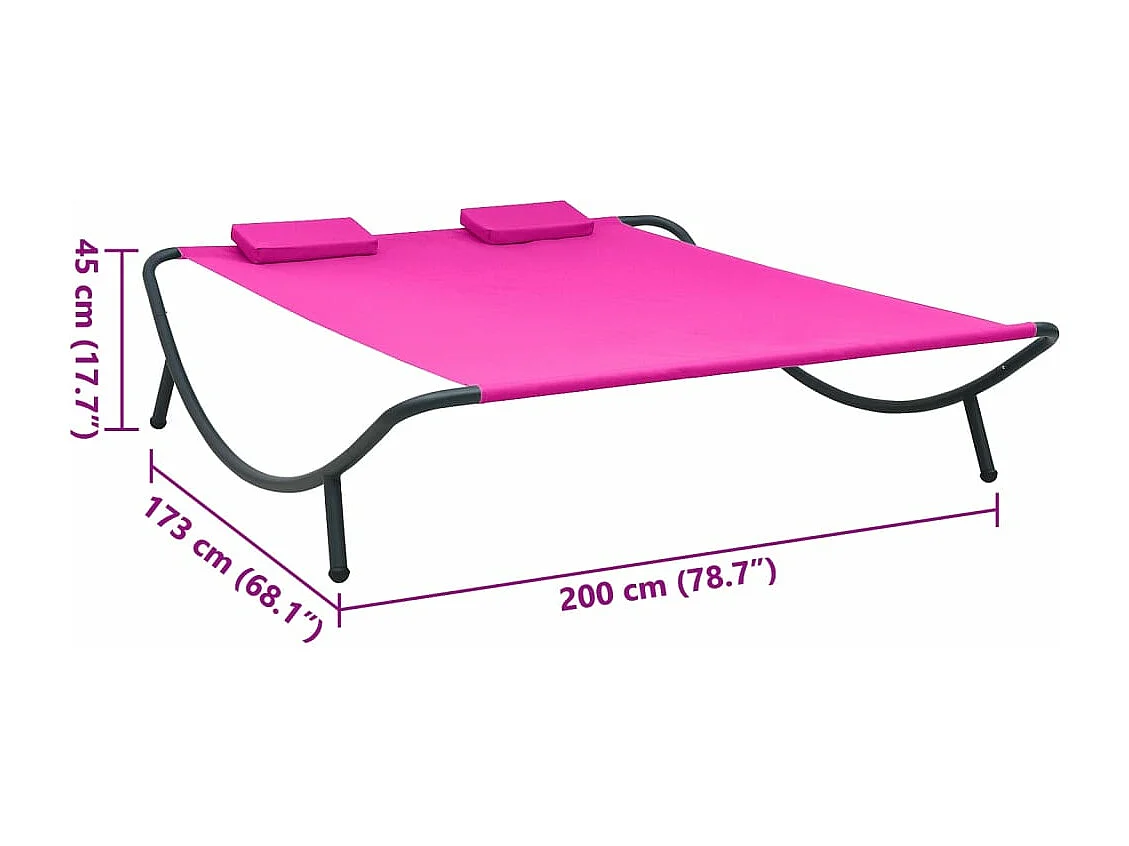 Sofá cama de exterior de tela rosa