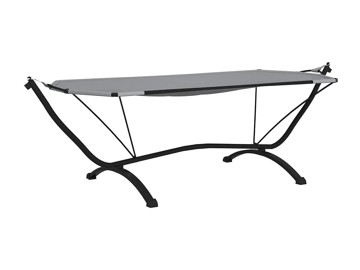 Lettino da esterno con baldacchino Steel Grey e tessuto Oxford