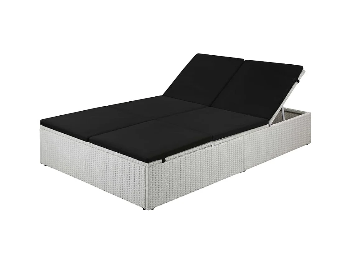 Poltrona lounge con cuscino In resina intrecciata Nera